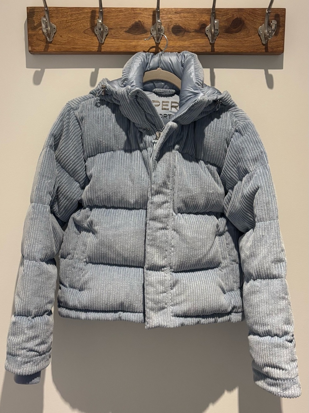 TNA Light Blue Corduroy Puffer Jacket